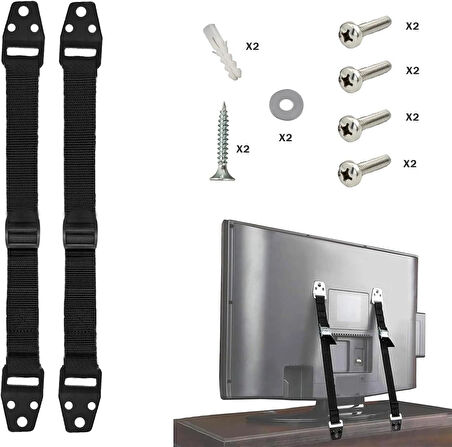 Microcase Vidalı Uzunluk Ayarlı Eşya Sabitleyici Aparat Düşmeyi Önleyici Deprem Mobilya Ve Çocuk Koruma - SİYAH 2 ADET AL5264