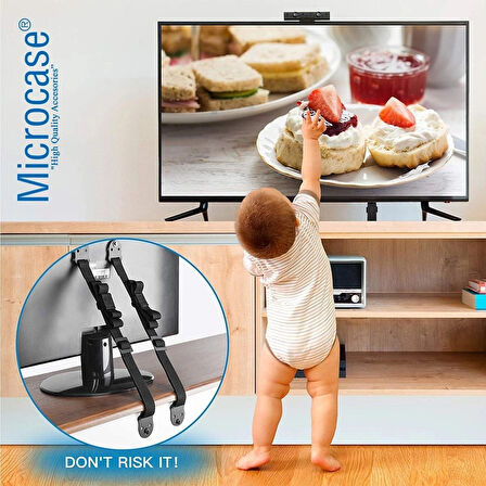 Microcase Vidalı Uzunluk Ayarlı Eşya Sabitleyici Aparat Düşmeyi Önleyici Deprem Mobilya Ve Çocuk Koruma - SİYAH 2 ADET AL5264