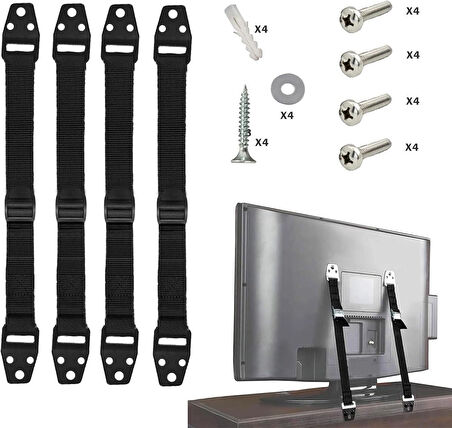 Microcase Vidalı Uzunluk Ayarlı Eşya Sabitleyici Aparat Düşmeyi Önleyici Deprem Mobilya Ve Çocuk Koruma - SİYAH 4  ADET AL5264