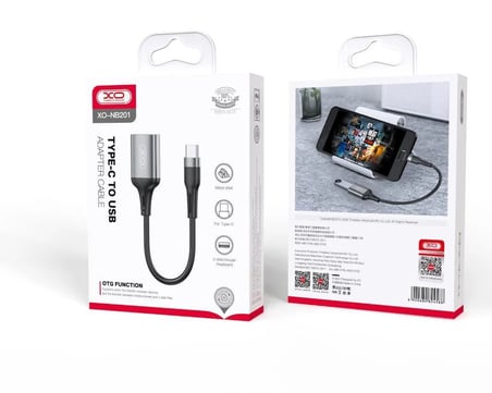 Premium Bilgisayar Tablet Mobil Type-C to USB 2.0 OTG Adaptör Siyah 480Mbps