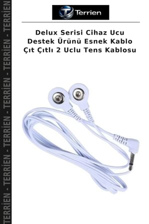 Delux Serisi Cihaz Ucu Destek Ürünü Esnek Kablo Çıt Çıtlı 2 Uclu Tens Kablosu