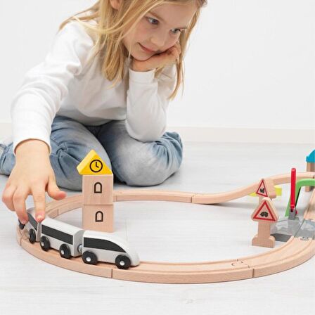 IKEA Lillabo Ahşap Oyuncak Tren Seti - 45 Parça