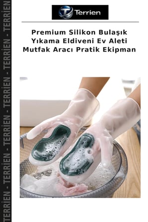 Premium Silikon Bulaşık Yıkama Eldiveni Ev Aleti Mutfak Aracı Pratik Ekipman