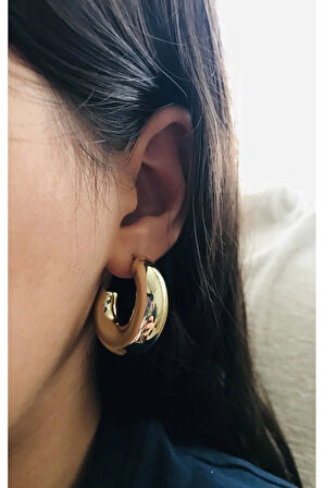 Kadın İthal 3 cm Yarım Halka Çelik Küpe