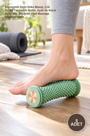 5 Adet Ayak Masaj Silindiri – Ergonomik Derin Doku Masajı, Çok Renkli Taşınabilir Roller, Ayak Ve Vücut Kullanımı, Dayanıklı Foot Massage