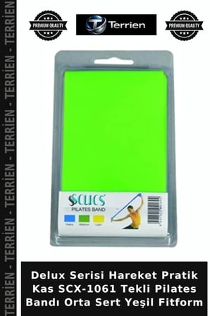 Delux Serisi Hareket Pratik Kas SCX-1061 Tekli Pilates Bandı Orta Sert Yeşil Fitform