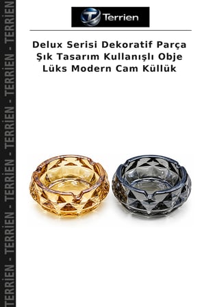 Delux Serisi Dekoratif Parça Şık Tasarım Kullanışlı Obje Lüks Modern Cam Küllük