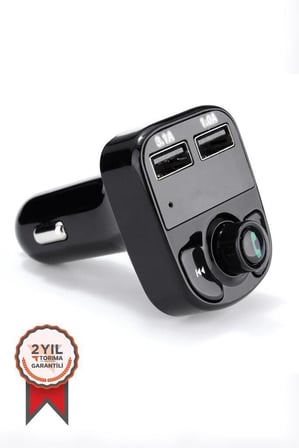 Delux Serisi Pratik Donanım Araç İçi Transmitter BT USB MP3 Micro Sd Kart X8 Siyah
