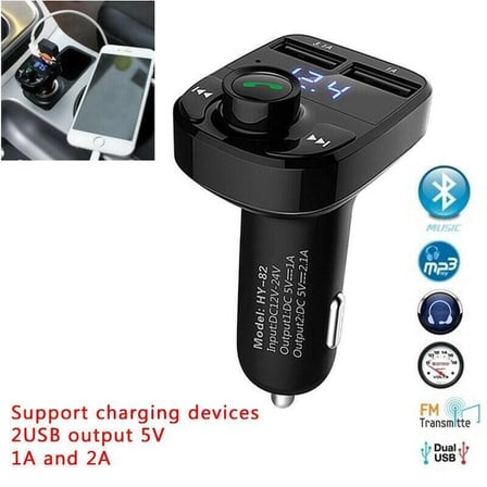 Delux Serisi Pratik Donanım Araç İçi Transmitter BT USB MP3 Micro Sd Kart X8 Siyah