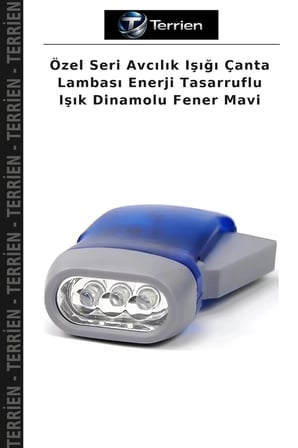 Özel Seri Avcılık Işığı Çanta Lambası Enerji Tasarruflu Işık Dinamolu Fener Mavi