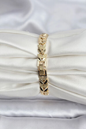 Dodes Dodes 14K Gold Renk Kaplama Başak Model CM Kadın Bileklik TG27BB8127