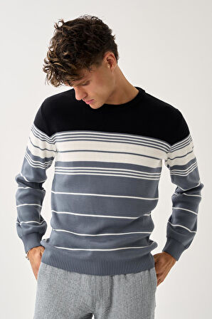 Çizgili Erkek Kazak