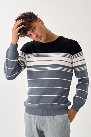 Çizgili Erkek Kazak