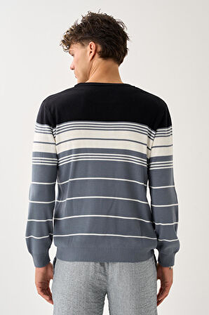 Çizgili Erkek Kazak