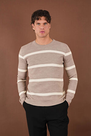 Çizgili Triko Kazak