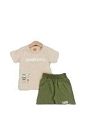 MK Friends Şortlu Erkek Çocuk Kısa Kol Takım Bej 6-9 Yaş 2051-B