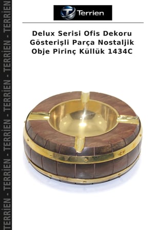 Delux Serisi Ofis Dekoru Gösterişli Parça Nostaljik Obje Pirinç Küllük 1434C