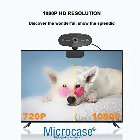 Microcase 1080P 360 Dönerli Mandal Kıskaçlı Full Hd Webcam Kamera ZR807 - SİYAH AL5149