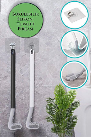 2 Adet Pratik Golf Tasarımlı Su Damlatmaz Bükülebilir Silikon Tuvalet Fırçası Wc Klozet Fırçası