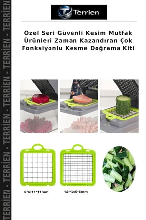 Özel Seri Güvenli Kesim Mutfak Ürünleri Zaman Kazandıran Çok Fonksiyonlu Kesme Doğrama Kiti