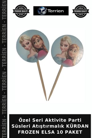 Özel Seri Aktivite Parti Süsleri Atıştırmalık KÜRDAN FROZEN ELSA 10 PAKET