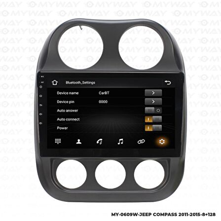 Araç Multimedya Jeep Compass Android 12 Carplay 4Gb Ram + 64Gb Hdd 2011-2015 Navigasyon Ekran MYW