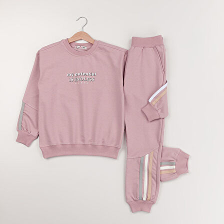 TASKİDS2İ My Potantial 2 İp Kumaş %100 Pamuk Kız Çocuk Eşofman Takımı 6-13 Yaş 32213-32269