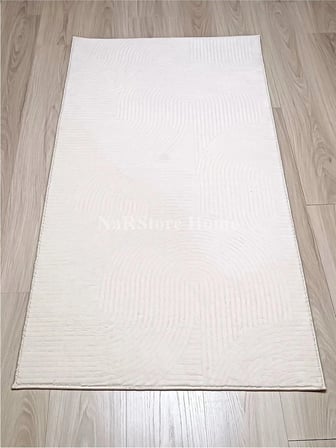 Rölyef Joy Krem Kaymaz Yıkanabilir Taban Kesme Salon Mutfak Halı Yolluk