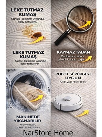 Rölyef Joy Krem Kaymaz Yıkanabilir Taban Kesme Salon Mutfak Halı Yolluk