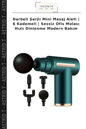 Darbeli Şarjlı Mini Masaj Aleti | 6 Kademeli | Sessiz Ofis Molası Hızlı Dinlenme Modern Bakım