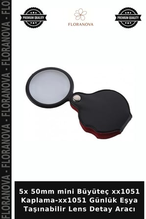 5x 50mm mini Büyüteç xx1051 Kaplama-xx1051 Günlük Eşya Taşınabilir Lens Detay Aracı