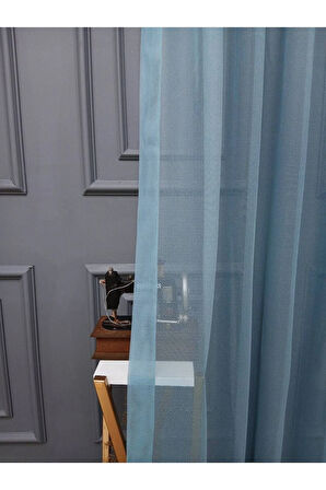 Farbateks Dikim Cemre Sade Düz Örme Mint Renkli Ütü İstemez 2Kat Pileli Tül Perde