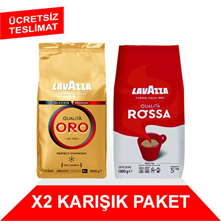 Qualità Oro + Qualità Rossa Çekirdek Kahve (1000gr) 2'Li Paket