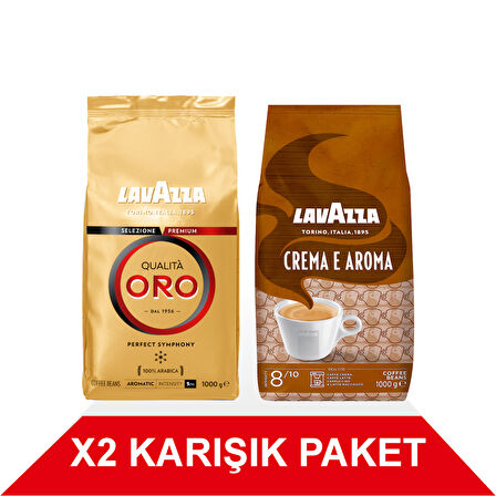 Qualità Oro + Crema E Aroma Çekirdek Kahve (1000gr) 2'Li Paket