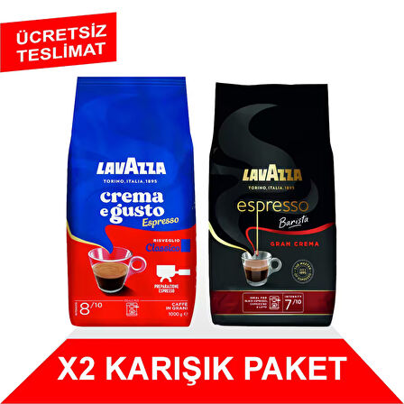 Crema e Gusto Classico + Espresso Barista Gran Crema Çekirdek Kahve (1000gr) 2'Li Paket