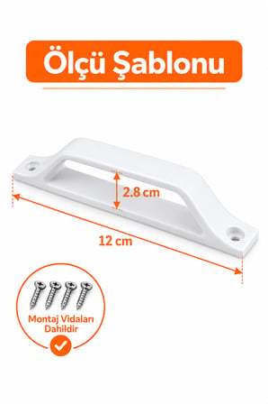 Pimapen PVC Pencere Kapı Sineklik Kolu D Tipi Plastik Tutamak Tutucu 2 Adet Beyaz 12 cm PVC Doğrama Sineklik Kapı Pencere Açma Kolu Montaj Vidalı Dayanıklı Tutamağı