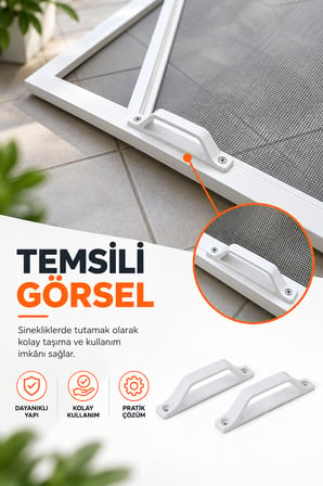 Pimapen PVC Pencere Kapı Sineklik Kolu D Tipi Plastik Tutamak Tutucu 2 Adet Beyaz 12 cm PVC Doğrama Sineklik Kapı Pencere Açma Kolu Montaj Vidalı Dayanıklı Tutamağı