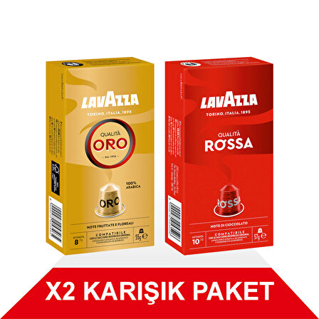 Qualità Oro 55gr + Qualità Rossa 57gr Nespresso® Uyumlu Alüminyum Kapsül 2'Li Paket