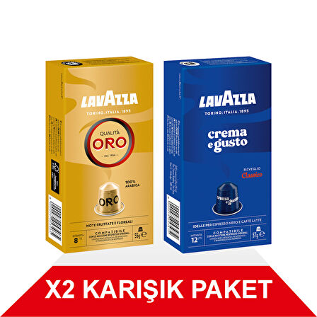 Qualità Oro 55gr + Crema e Gusto 56gr Nespresso® Uyumlu Alüminyum Kapsül 2'Li Paket