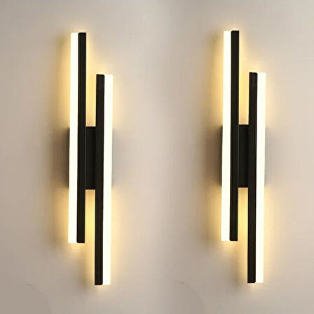 2 Adet Elektrikle Çalışır, 12 Watt , 3000 Kelvin Gün Işığı Led Aplik, İç Merkan Led Duvar Armatürü
