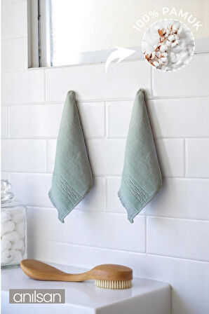 2'li Luno Mini Havlu 30x35 cm – Banyo Mutfak, Bebek Yüz El Havlusu