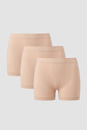 Özel Üretim Spor İç Giyim Şık Kadın Dikişsiz Seamless Boxer 3'lü Paket Ten