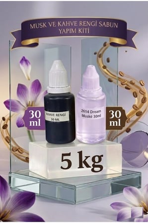 5 KG Şeffaf Sabun Bazı Kahverengi Boya Dream Musk Esanslı Gliserin Sabun Bazı