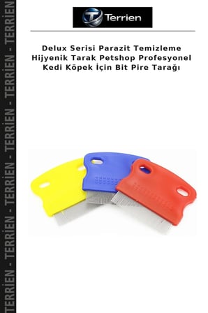 Delux Serisi Parazit Temizleme Hijyenik Tarak Petshop Profesyonel Kedi Köpek İçin Bit Pire Tarağı