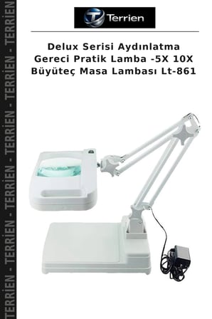 Delux Serisi Aydınlatma Gereci Pratik Lamba -5X 10X Büyüteç Masa Lambası Lt-861
