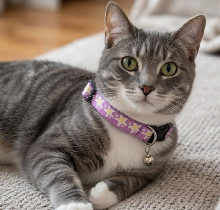 Patibon Galaxy Harmony Kedi Boyun Tasması, Mor, Özel Koleksiyon