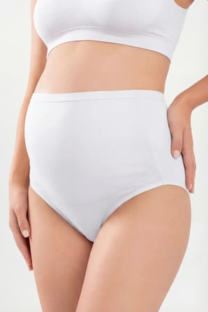 Hediyelik Giyim Günlük 5'li Paket Beyaz Kadın Pamuklu Likralı Yüksek Bel Hamile Lohusa Külot