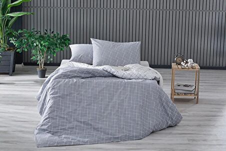 Easy Cotton Glimmer Nevresim Takımı Çift Kişilik - Gri