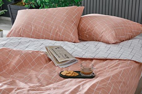 Easy Cotton Glimmer Nevresim Takımı Çift Kişilik - Somon