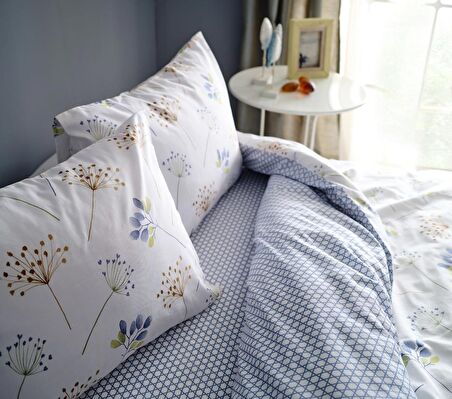 Easy Cotton Nevresim Takımı Flourish Tek King Size - Krem